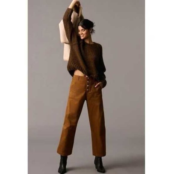 Anthropologie Pants - New 28 Anthropologie x Pilcro The Arin mid-rise button-front barrel pants Ochre